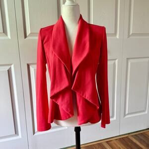 Fever Red waterfall open cardigan jacket Womens size Small draping cascade